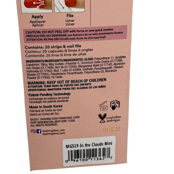 Dashing Diva Gel Nail Strips Gloss Ultra Shine Manicure In the Clouds - Picture 5 of 6